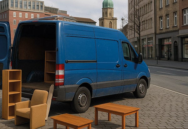 Kleintransporter steht in Dortmund zum Verkauf